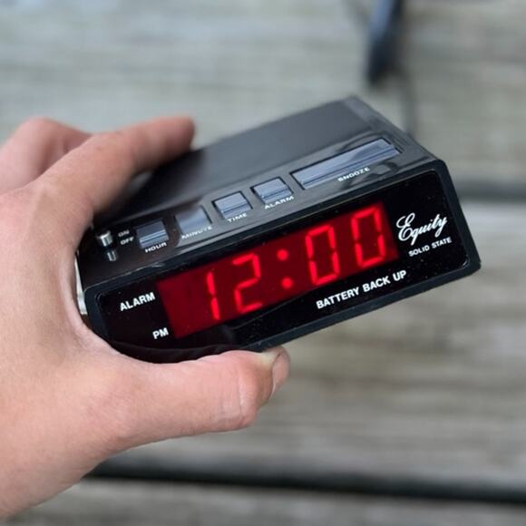 Vintage Equity Digital Alarm Clock - Red LED Display - Retro 70s/80s Electronics - Picture 6 of 7